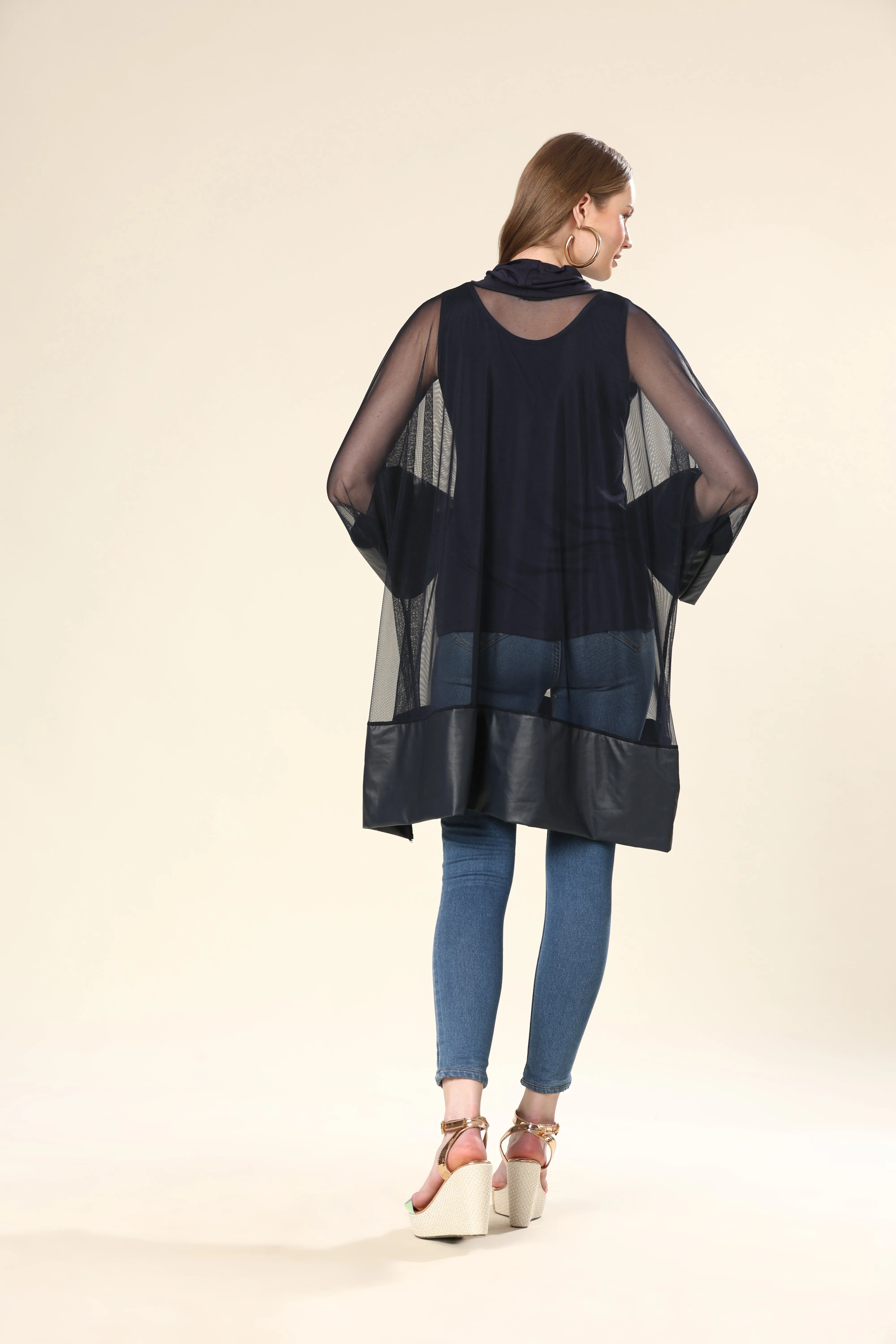 Transparent Tunic With Faux Leather