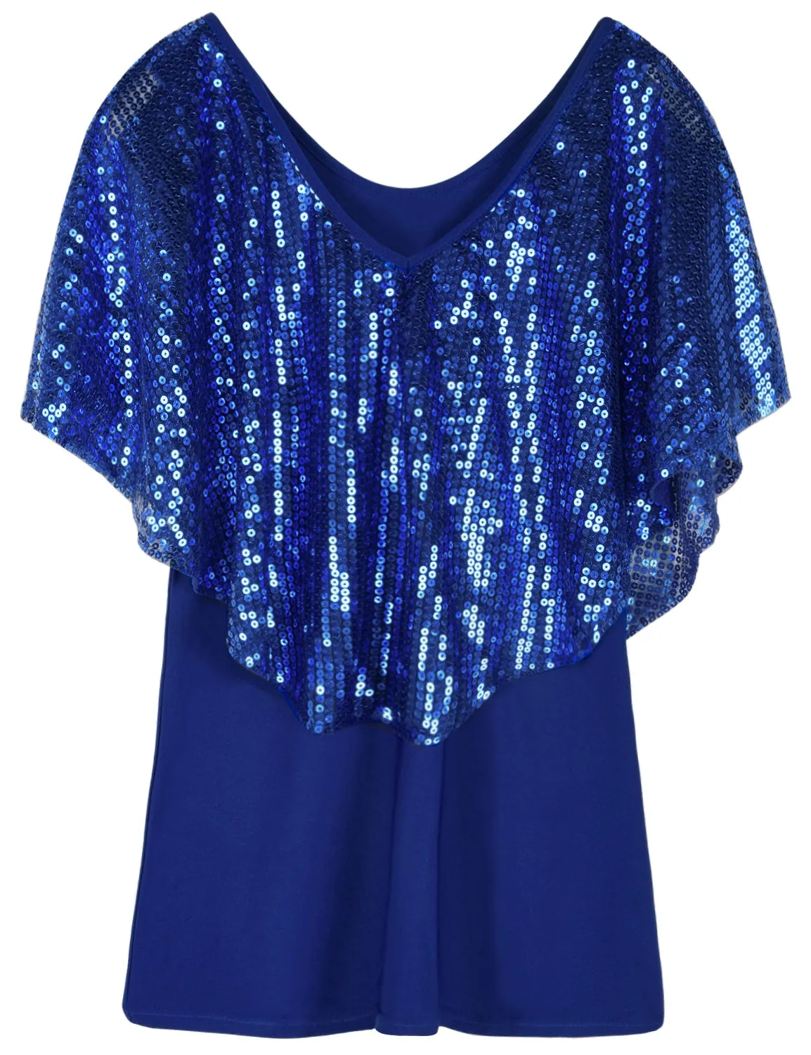 Women's Cold Shoulder Sequin Tunic Tops