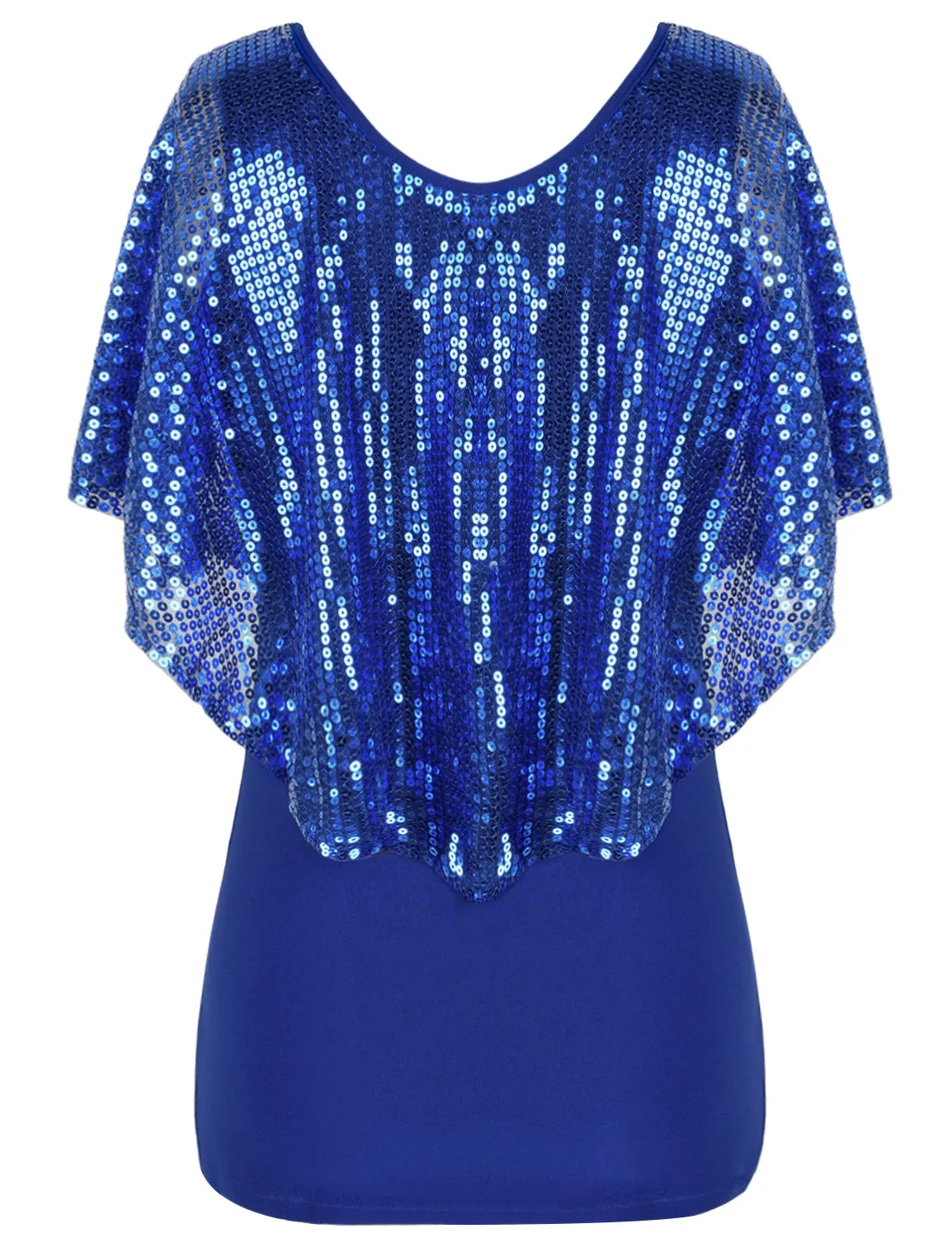 Women's Cold Shoulder Sequin Tunic Tops
