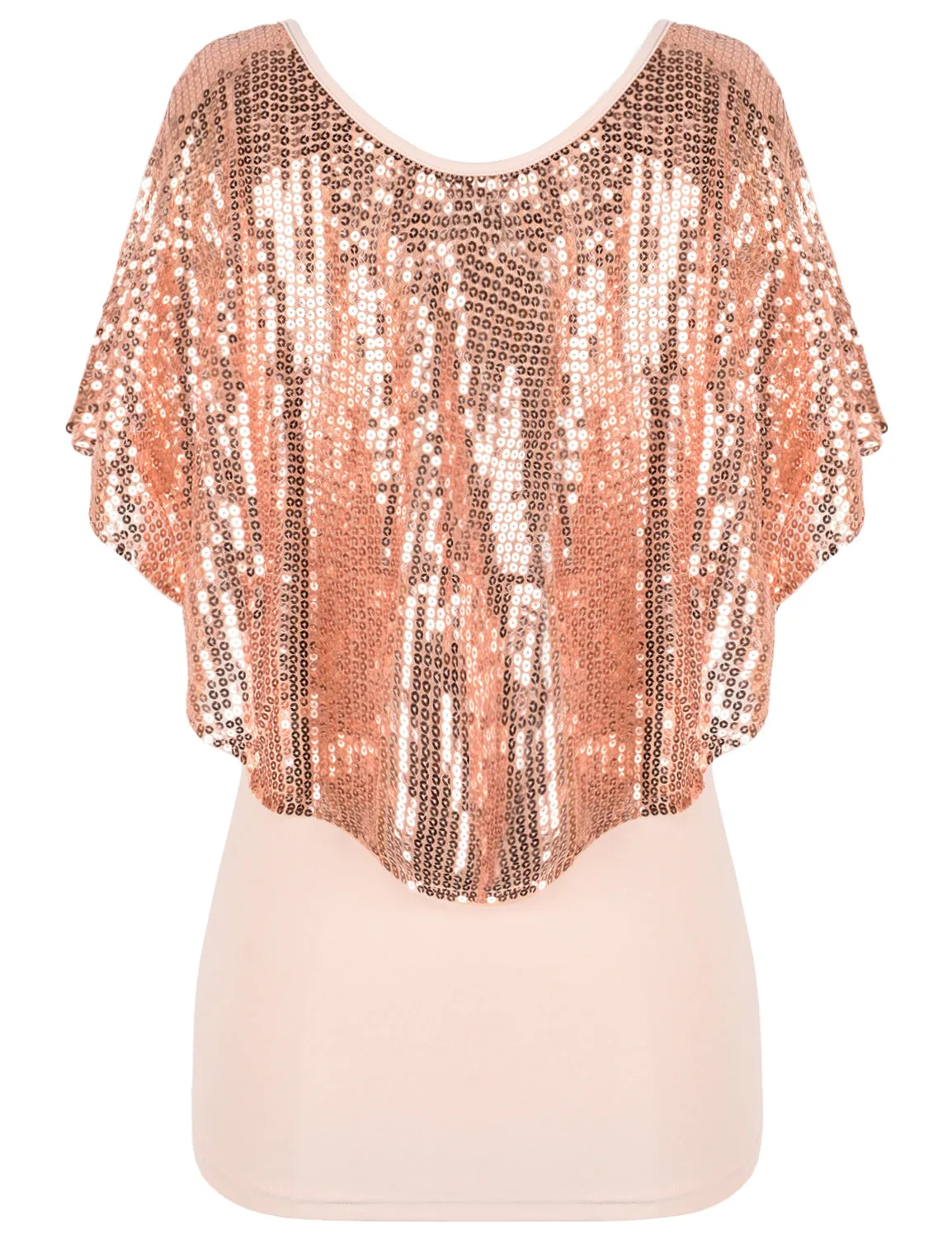 Women's Cold Shoulder Sequin Tunic Tops