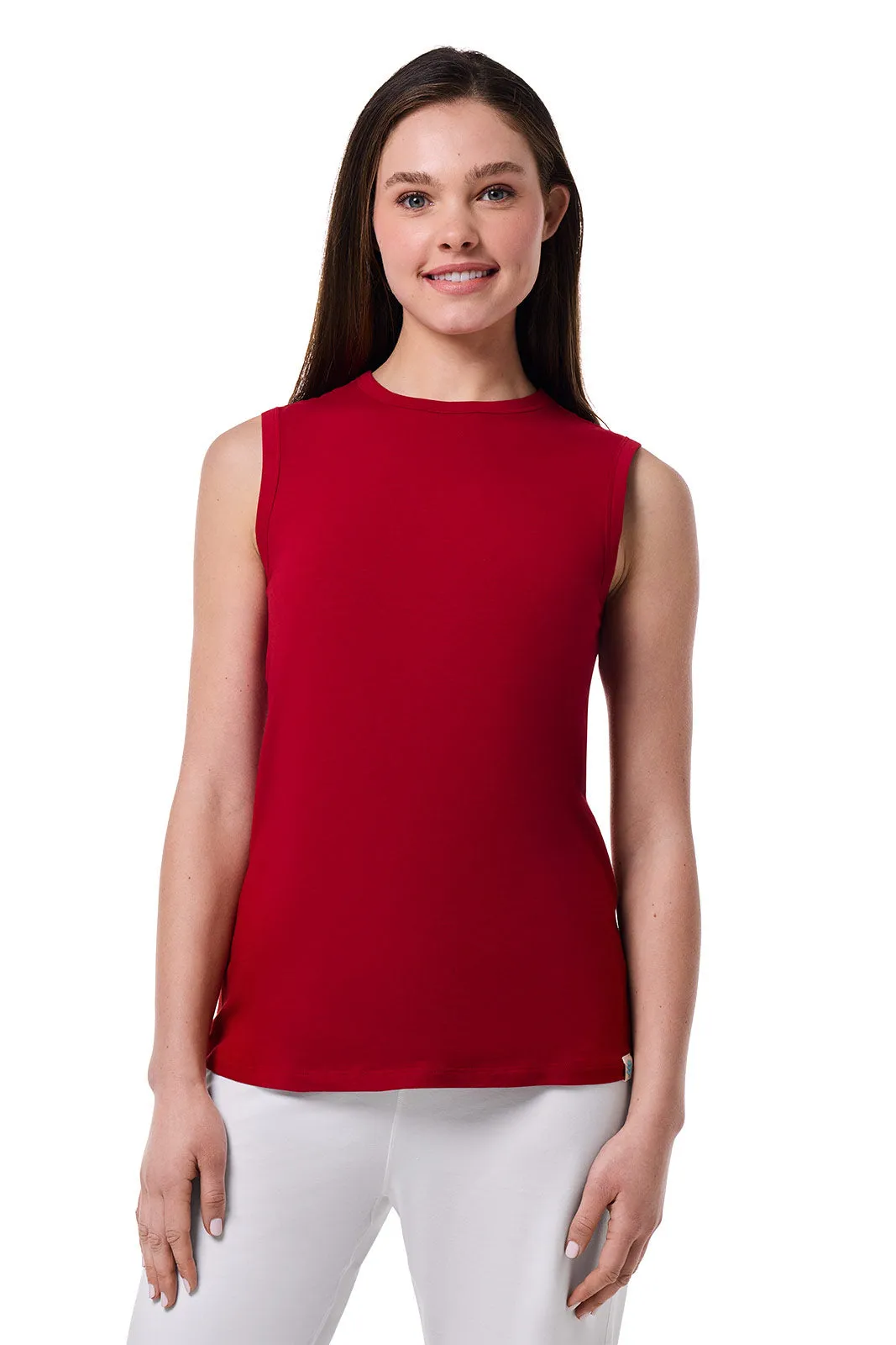 Women's LumaLeo High Neck Tank Top | Cherry
