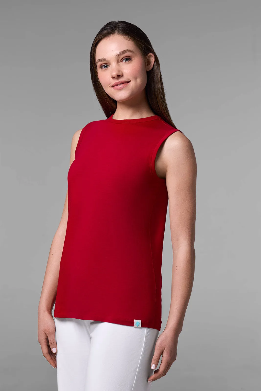 Women's LumaLeo High Neck Tank Top | Cherry
