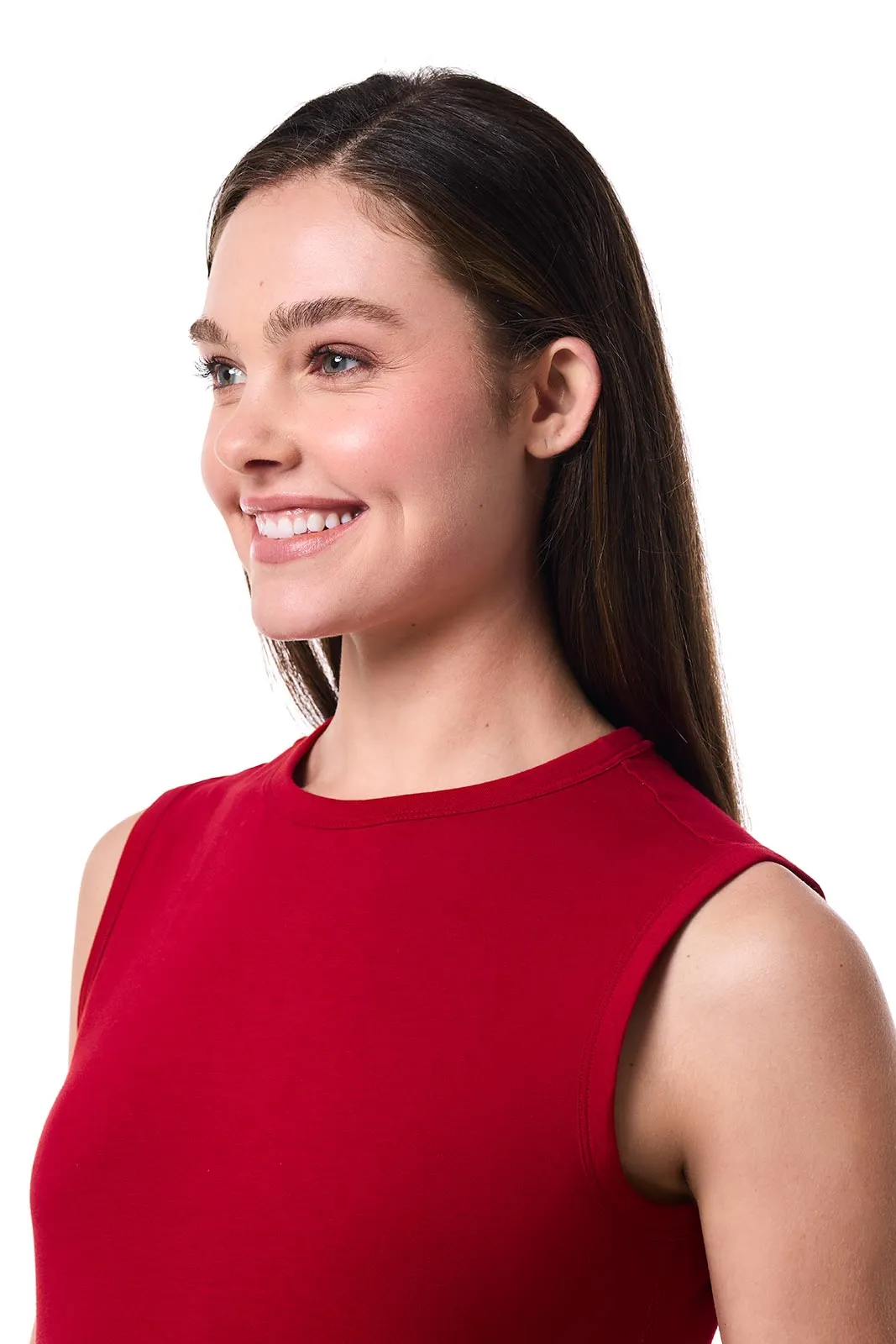 Women's LumaLeo High Neck Tank Top | Cherry