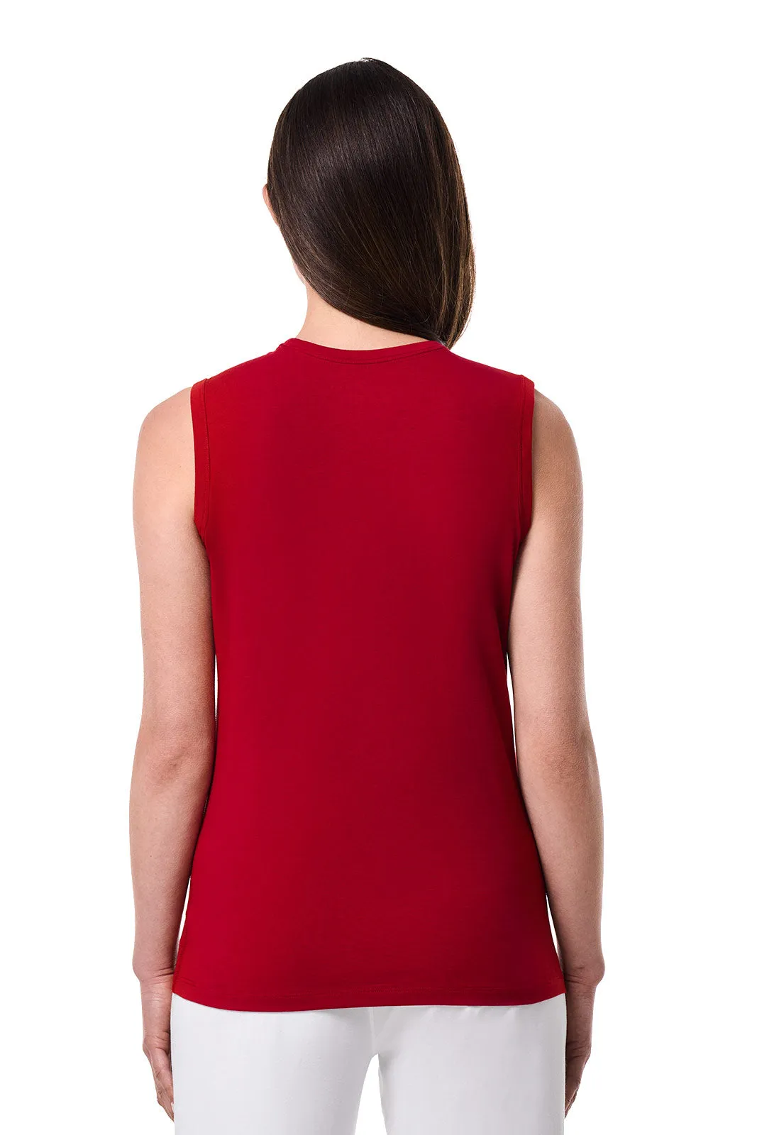 Women's LumaLeo High Neck Tank Top | Cherry
