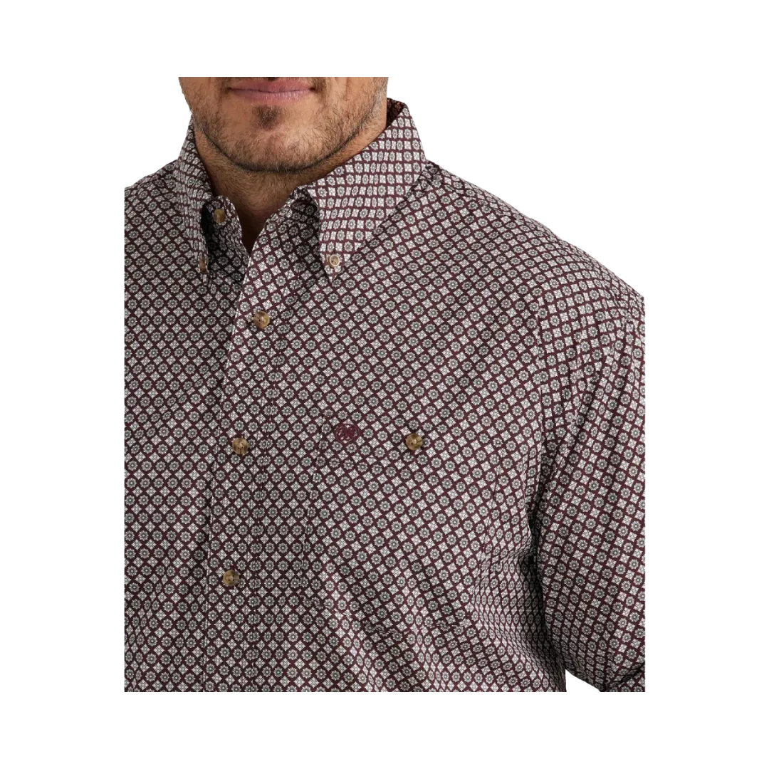 Wrangler Men's Burgundy Floral Print Shirt