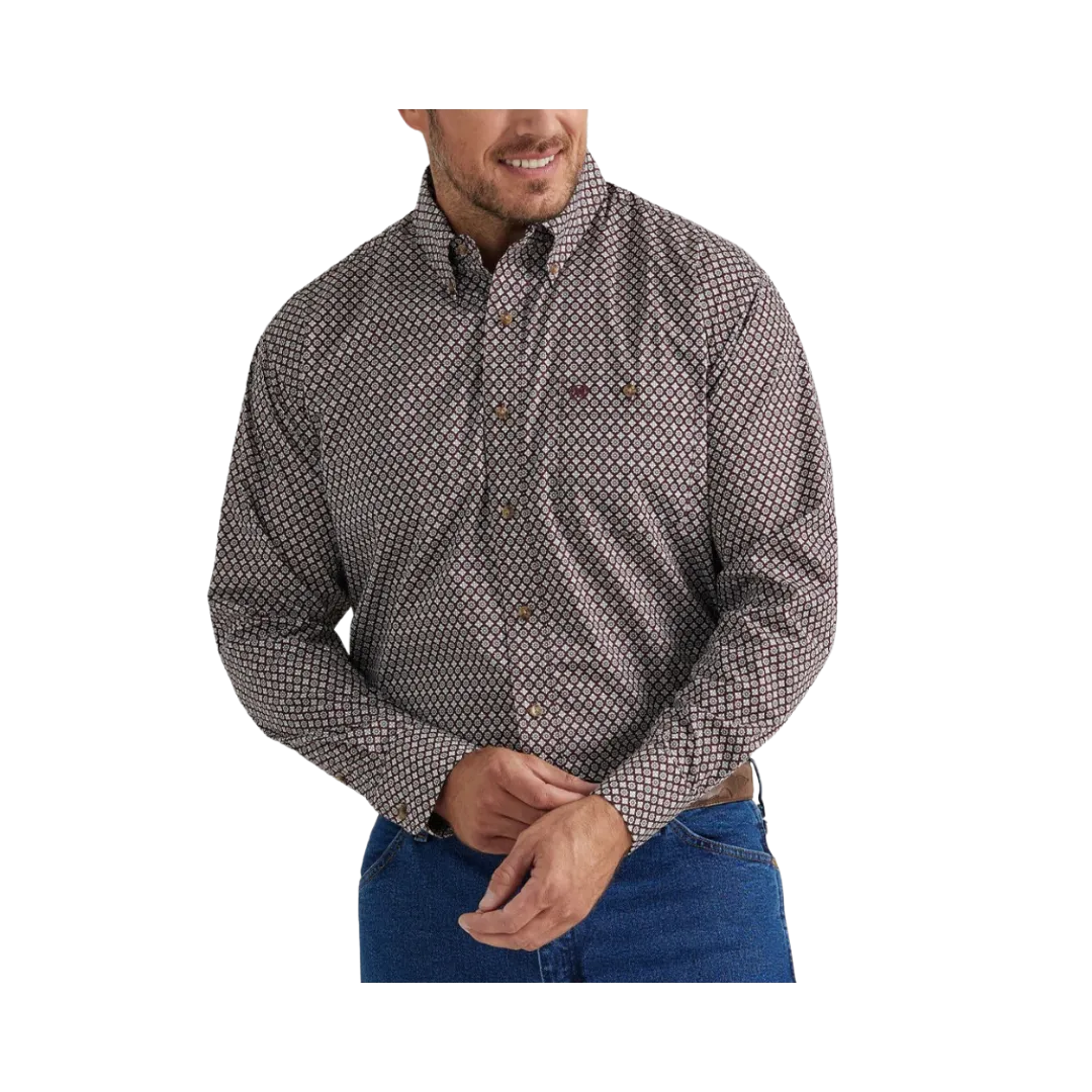 Wrangler Men's Burgundy Floral Print Shirt