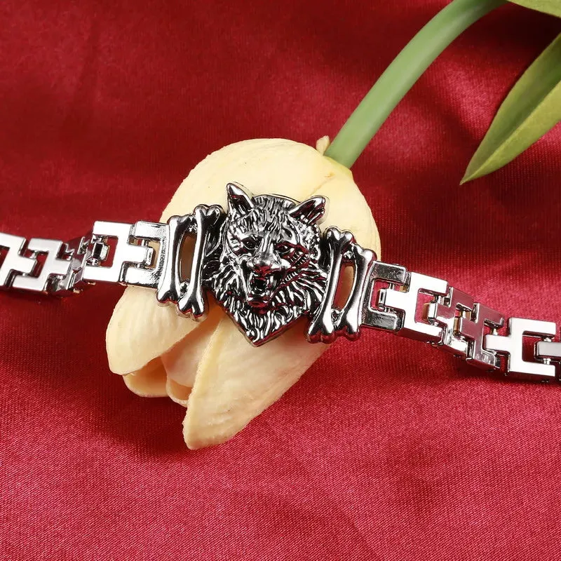ZOSHI New Arrival Men Stainless Steel Bracelet Bangle Punk Men Jewelry Accessories Male Leopard Wolf Charm Wristband Pulseira