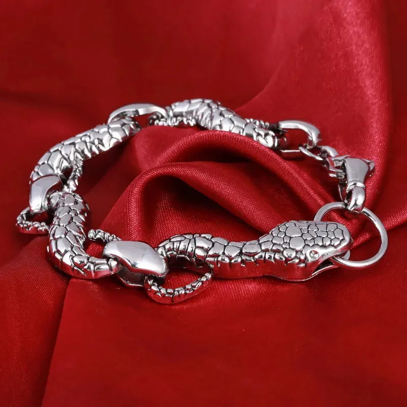 ZOSHI New Arrival Men Stainless Steel Bracelet Bangle Punk Men Jewelry Accessories Male Leopard Wolf Charm Wristband Pulseira